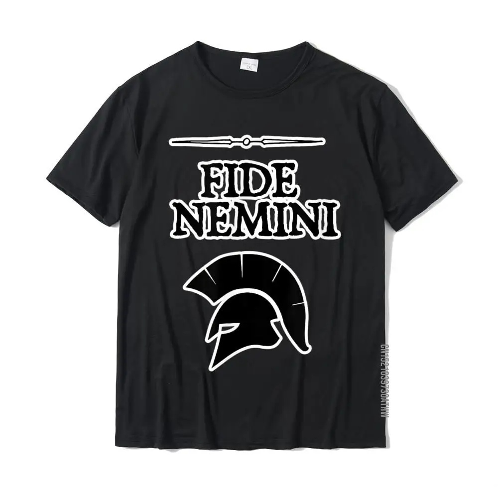 Fide Nemini Trust No One Latin Proverb Saying Shirt Birthday Tops Shirt For Men Cotton T Shirt Fashionable Oversized