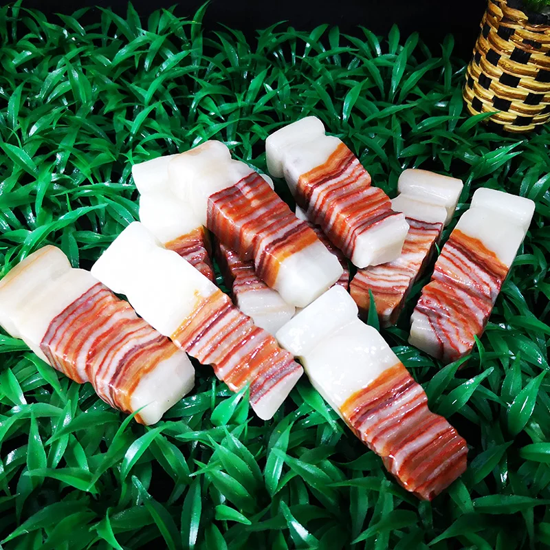 Natural stone Polished pork meat stone bacon specimens