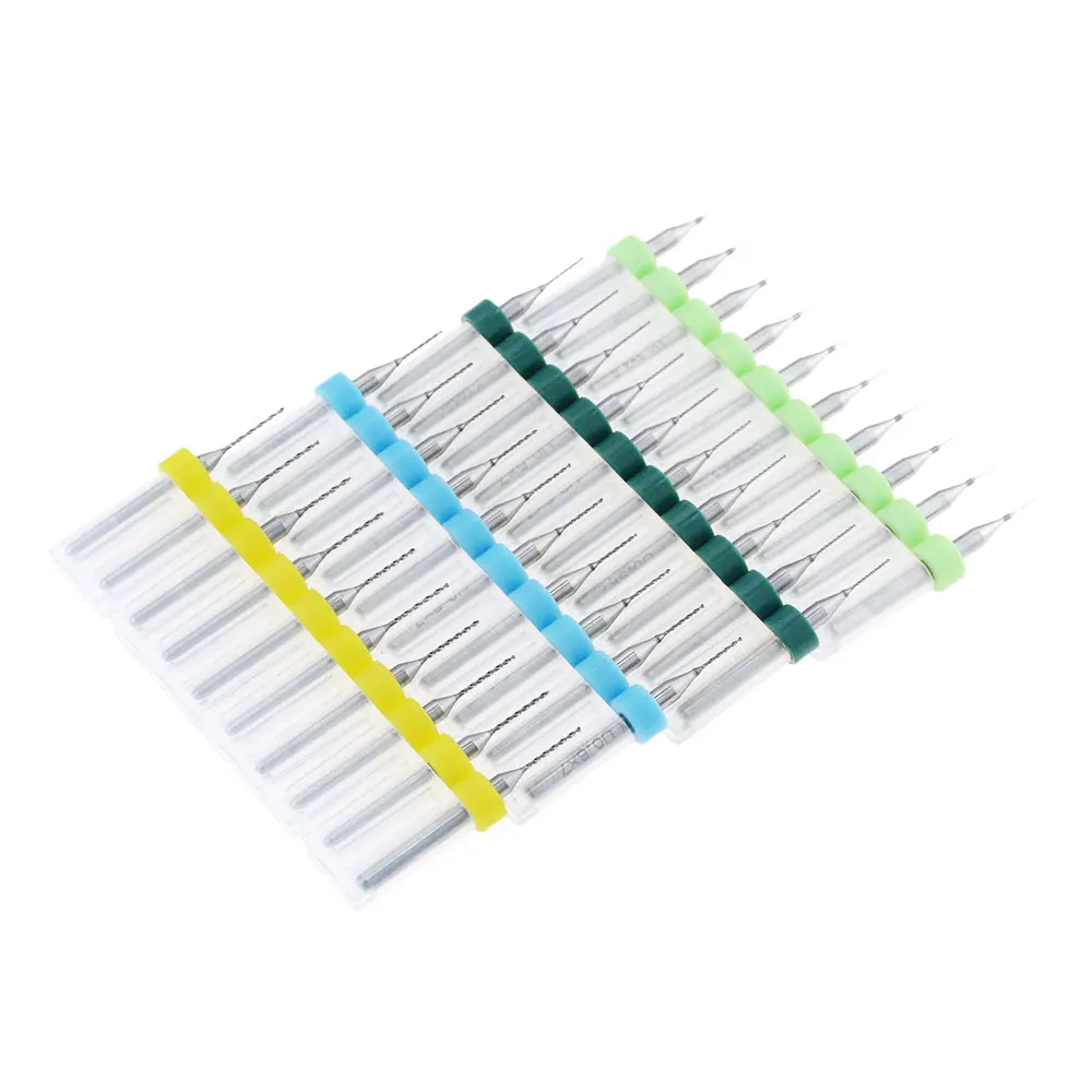10pcs/Set 0.6-1.5/1.5-2.4/2.1-3.0/1.1-2mm Hard Alloy PCB Print Circuit Board Carbide Micro Drill Bits Tool for SMT CNC