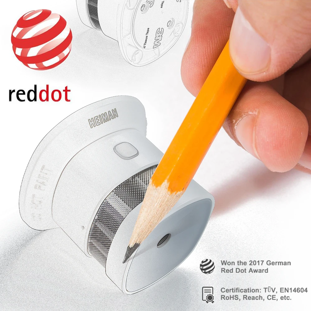 HEIMAN Zigbee 3,0 alarma de incendio detector de humo sistema de hogar inteligente 2,4 GHz Sensor de prevención de seguridad de alta sensibilidad