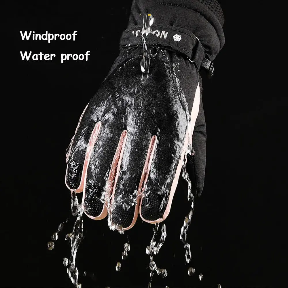 1 Pair Women Winter Snowboard Ski Gloves Ski Gloves with Touchscreen Function Non-slip Thermal Warm Snow Gloves Waterproof Glove