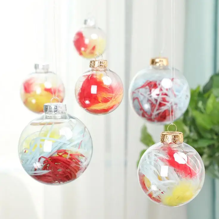 

Wedding Bauble Christmas Xmas Plastic Balls Decoration 80mm Christmas Balls Clear Wedding balls Christmas Ornaments SN3390