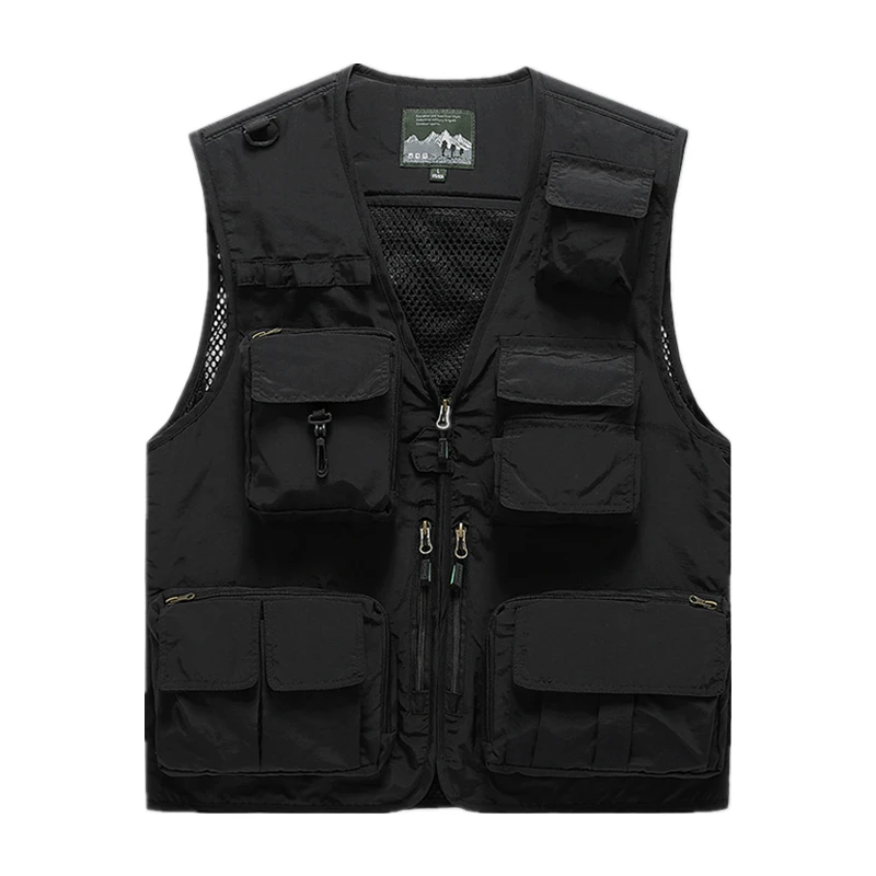 BOLUBAO-Gilet Multi-Poches en Maille Respirante pour Homme, Gilet Décontracté, Poignées Amovibles, Pêche, Alpinisme en Plein Air, Tendance Fine