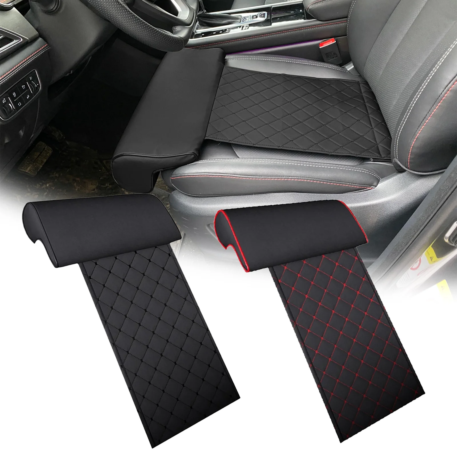 

Automobile Seat Leg Care Pillow General Car Seat Thigh Support Extension Leather Pad Ease Leg Pain Foam Cushion Interior Parts