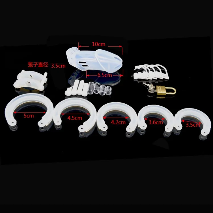 Soft Silicone Male Chastity Device Penis Ring Chastity Cage Penis Lock Cock Cage Masturbator Adult Products Prevent for Men Sex