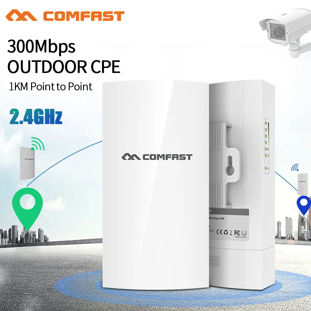 Long Range Access Points 2,4g Outdoor CPE Wireless Wifi Repeater Extender 802.11b/g/n 802,11 MBit/s AP Bridge Street Client Router