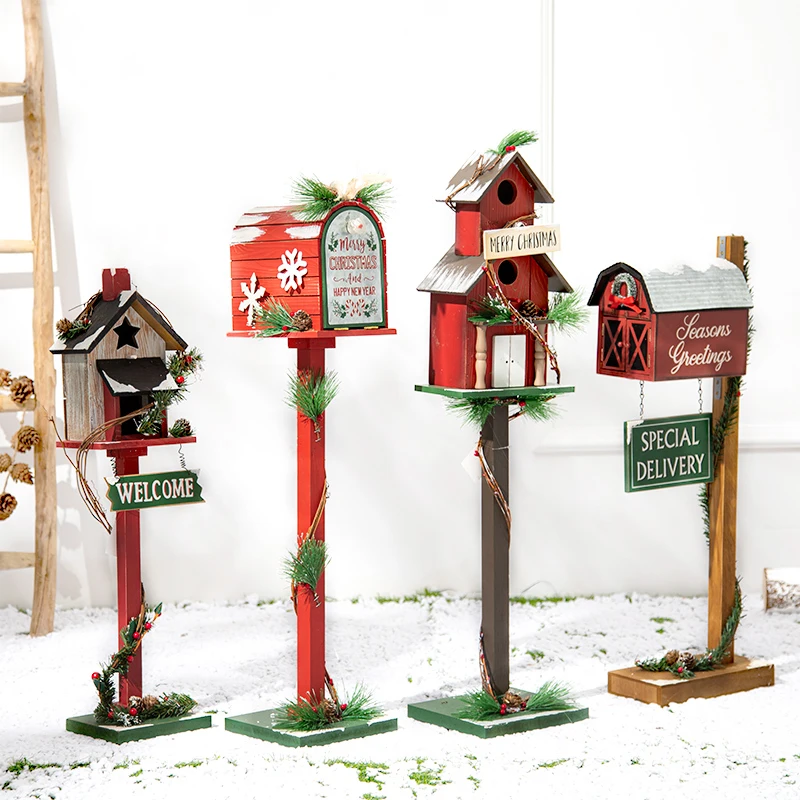 

Vertical Wooden Letter Box Garden Mailbox Post Box Barrel Newspaper Mailbox Home Balcony Garden Decoration Letter Box Outdoor