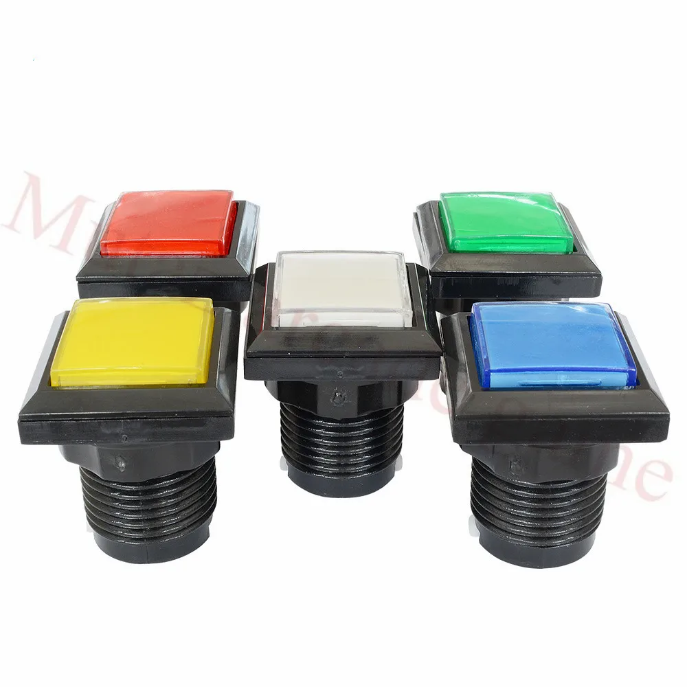 Hot Sale 10pcs/lot 32mm Square Black edge Arcade Button LED Illuminated Buttons with Micro-Switch for Arcade Games Parts