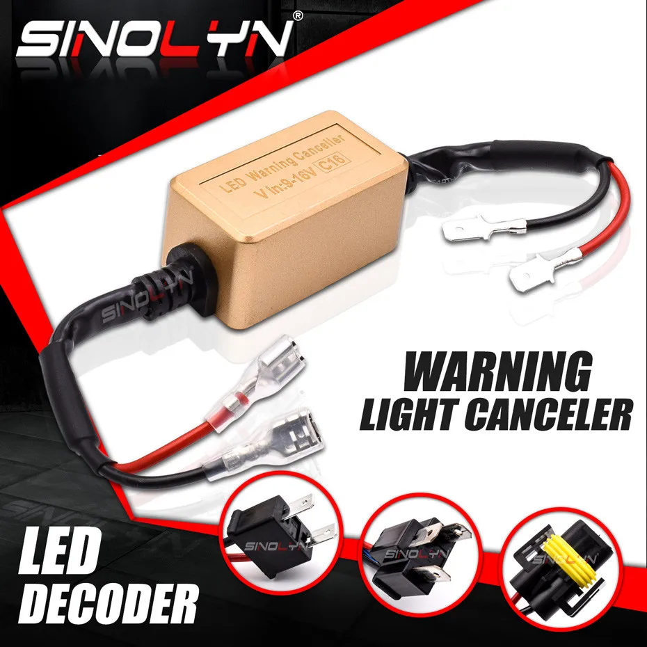 Sinolyn H1 H4 H7 H11 D2 LED Bulb Lamp Canbus Warning Canceler Decoders Error Free For Bi LED/Fog Lens Headlight 9V-16V Decoders