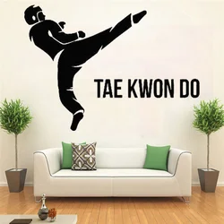 Taekwondo Stickers Fightting Martial Art Vinyl Wall Decal Boys Room Decoration Fight Club Mural Home Decoration Removable O132