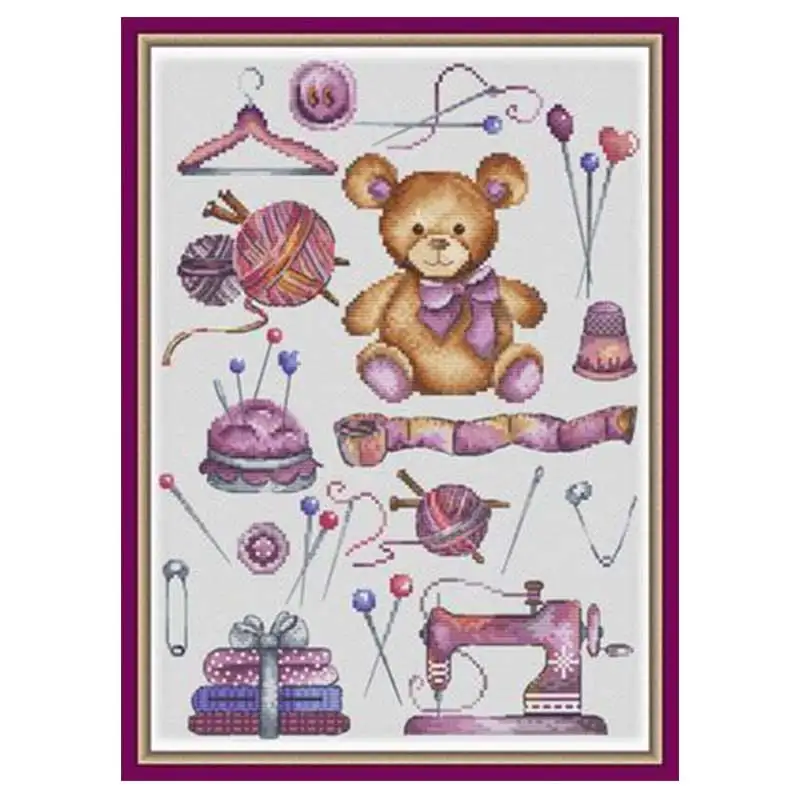 Bear Handmade House patterns Counted Cross Stitch 11CT 14CT 16CT 18CT DIY Cross Stitch Kits Embroidery Needlework Sets