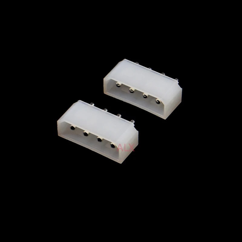 5/10PCS 5.08mm Molex White Big 4p 4d Female Socket Straight Hollow Needle for Pc Computer Atx Ide Power Connector