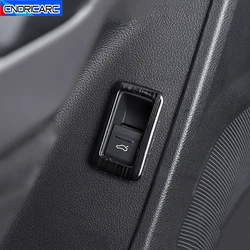 Stainless Steel Car Door Trunk Switch Button Decorative Frame Cover Trim For Audi Q3 2019-2022 Carbon Pattern Interior Accessory