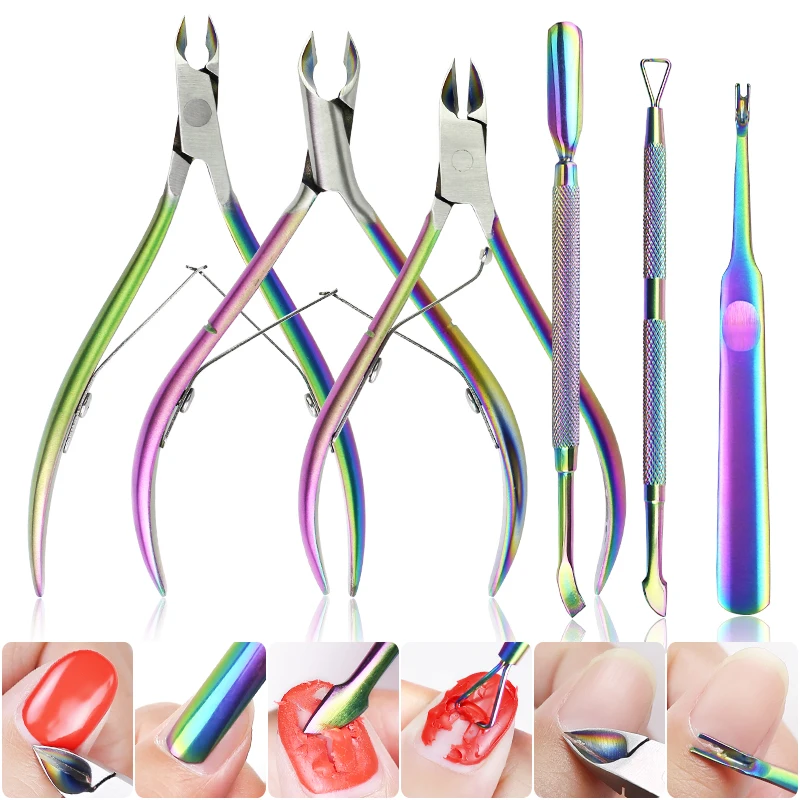 Clou Beaute Nail Clipper Stainless Steel Cuticle Cutter Pusher Remover Nail Pliers Scissors Pedicure Manicure Nail Tools Sets