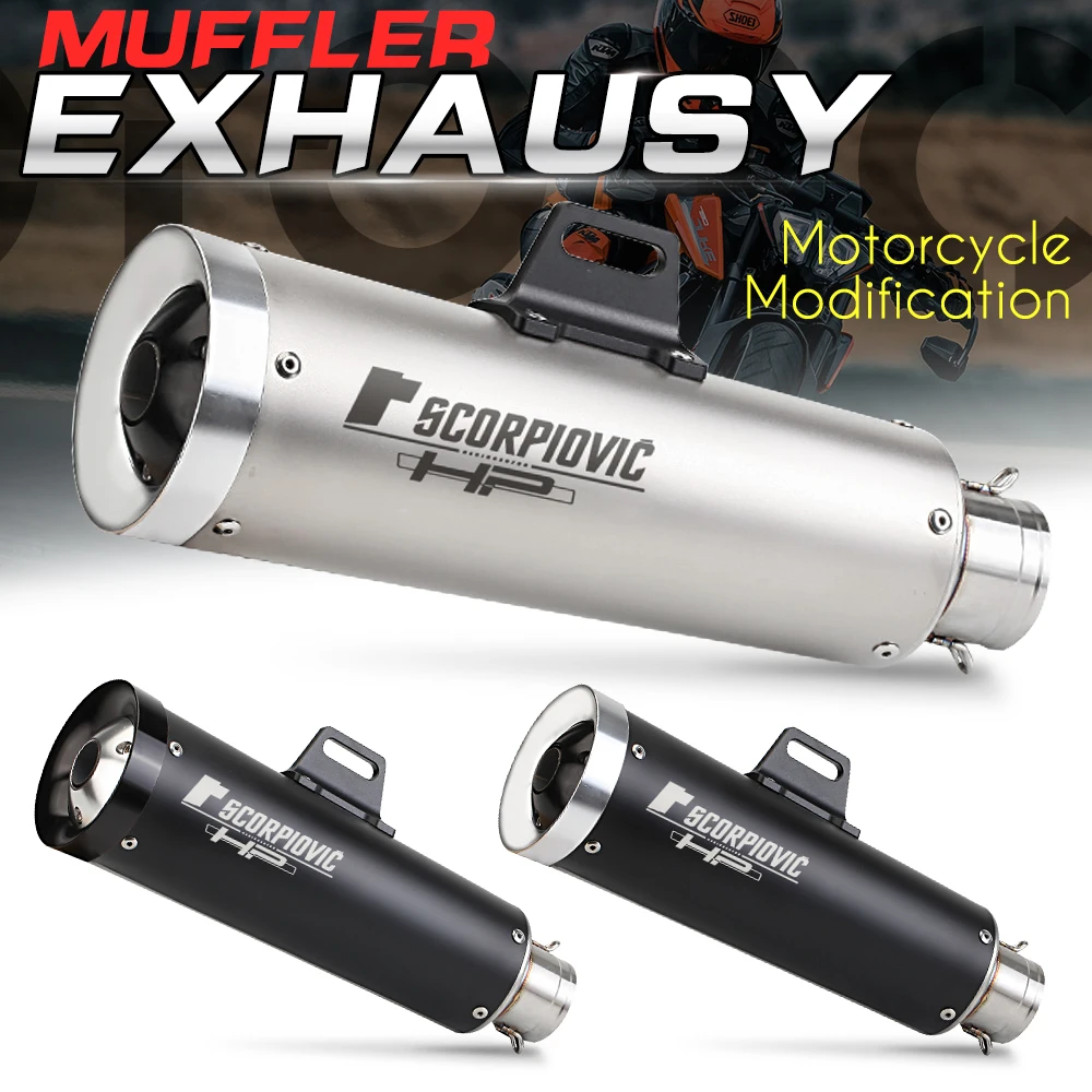 

51mm Escape Moto Motorcross Exhaust Modified Motorcycle Muffler Pipe Connect Pitbike For YAMAHA R6 R25 Z400 Z750 MT09 MT03 Z650