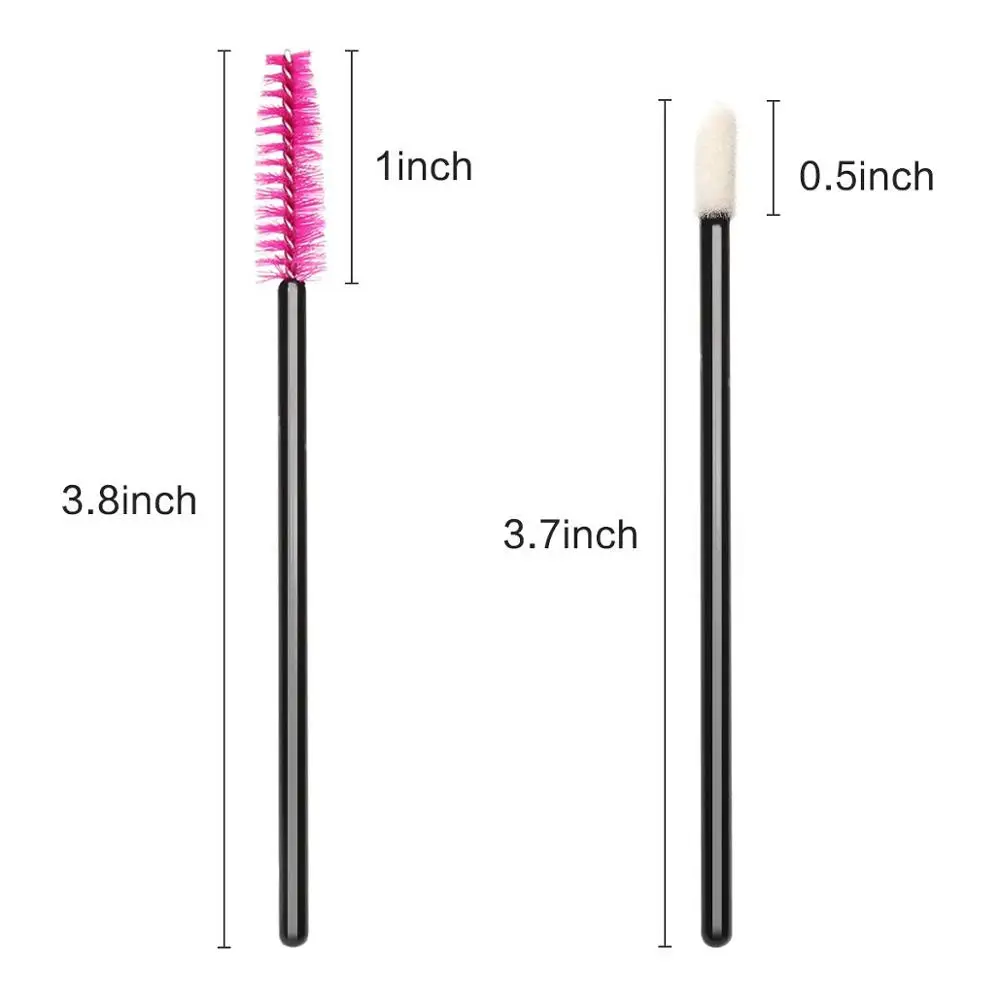 1000 PCS Disposable Lip Wands and Mascara Wands Pink Disposable Mascara Lipstick Makeup Eyelash Lip Gloss Brushes