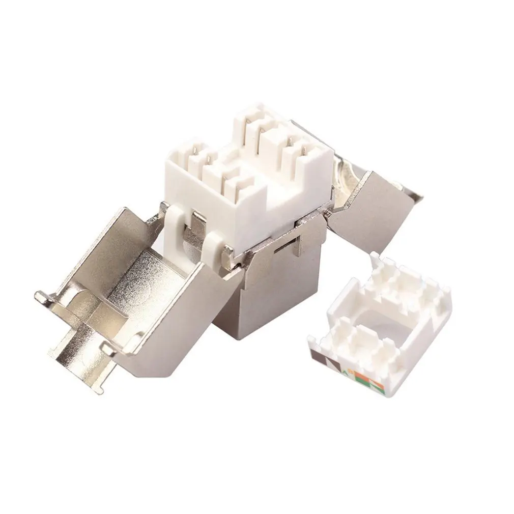 Network RJ45 Cat6 Cat7 Keystone Jack Module 360 Degree Full Shielded RJ45 Socket To LSA Tool-free Termination