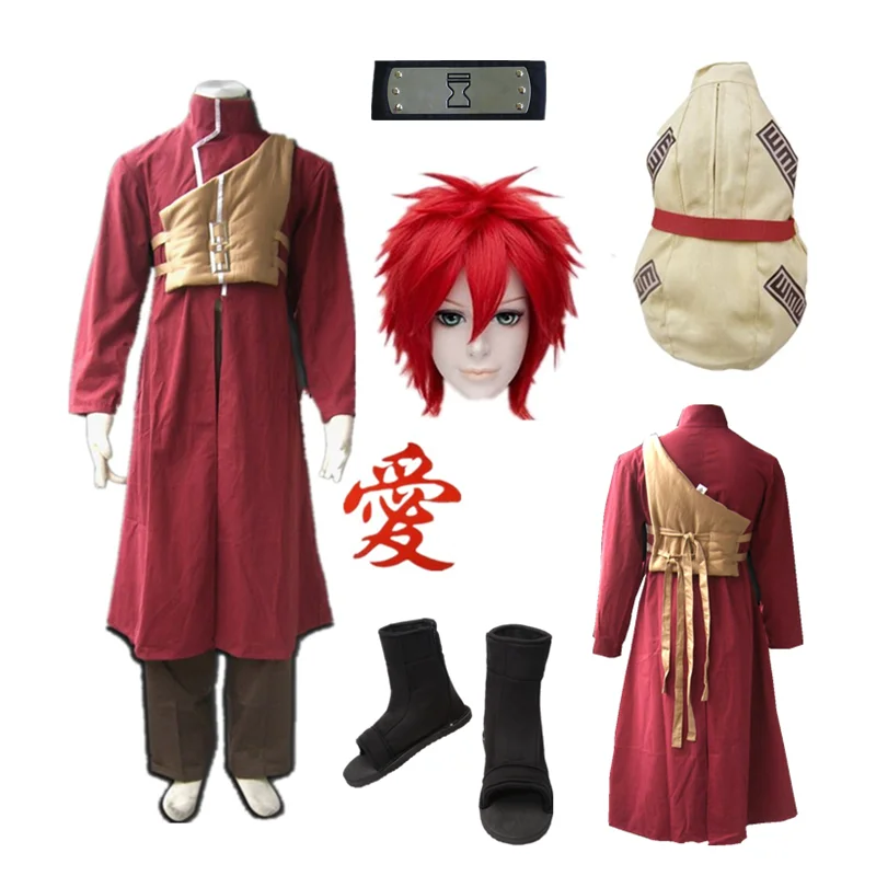 Kostium Anime cosplay Gaara Shippuden czerwone ubrania komiks cosplay damski kostium na Halloween