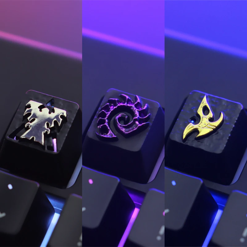 1 piece Zinc Aluminium Alloy Backlit Key Cap For Mechanical Keyboard Starcraft 2 SC2 Terran Zerg Protoss Keycap