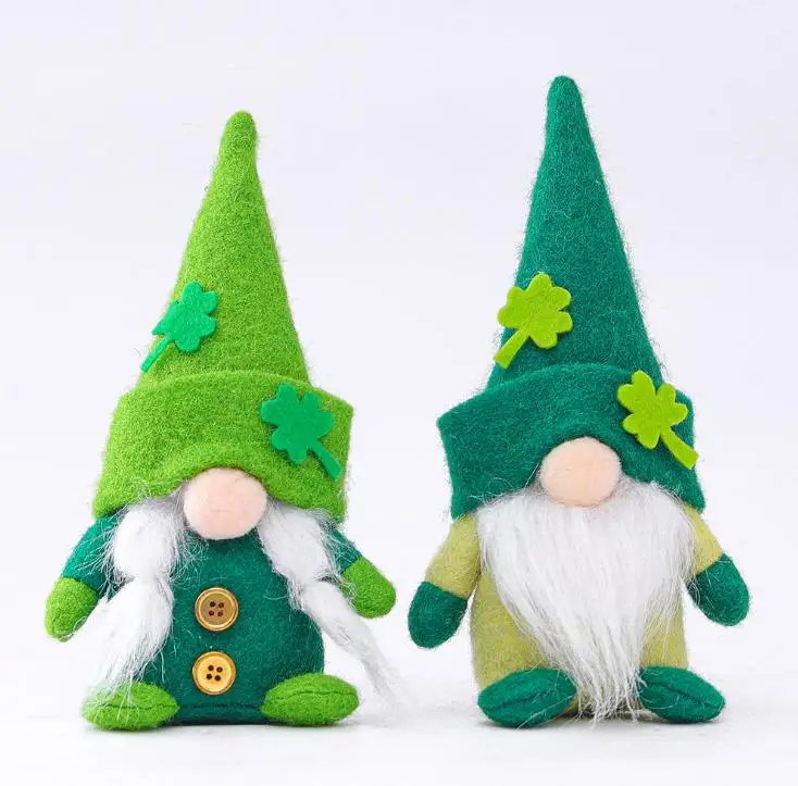 St Patricks Day Tomte Gnome Faceless Plush Doll Irish Festival Lucky Clover Bunny Plush Dwarf Easter Decor Gifts SN3871