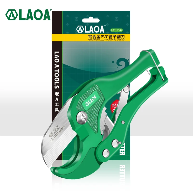 

LAOA PVC Pipe Cutter Aluminum Alloy Pipe Cutting Tool 42mm PPR Pipe Tube Cutter PVC/CPVC Ratchet Scissors