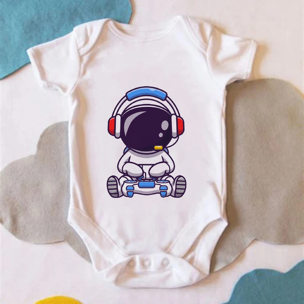 Cute Astronaut Fun Design Newborn Baby Boy Clothes Europe Fashion New Infant Onesies Streetwear Summer Casual Toddler Body