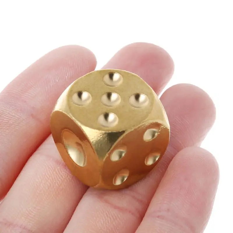 1pc Solid Polished Brass 20mm Metal Cube Bar Board Game Gift