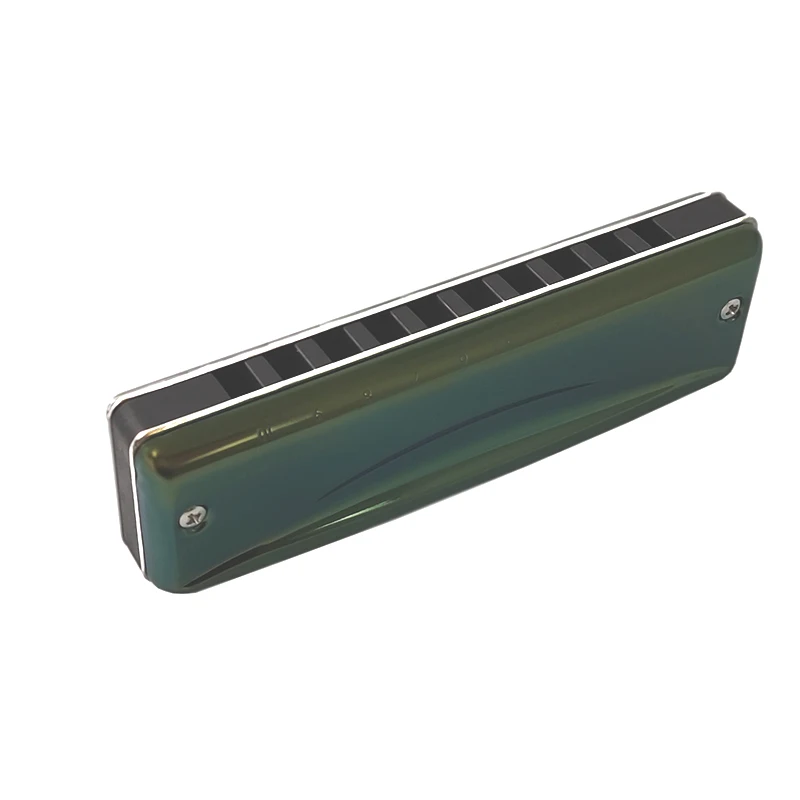 Suzuki Olive – Harmonica Diatonic, 10 trous, bleu harpe, clé de C Olive vert, qualité professionnelle, Instruments de musique japonais C20