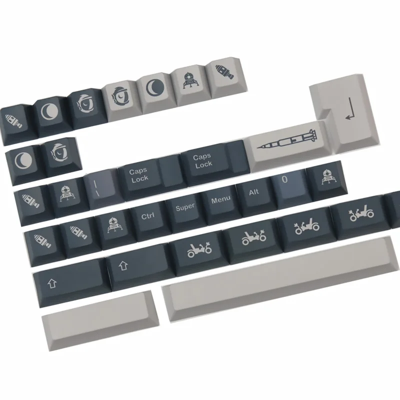 GMK-teclas Apollo de 140 teclas, perfil de cereza PBT Dye-Sub, teclas de Teclado mecánico con cambio de marchas 1.25U 1.75U 2U, ISO Enter