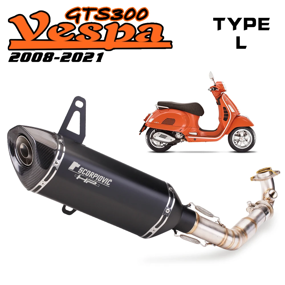 GTS300 GTS250 GTS125 Motorcycle Exhaust System Muffler Escape Moto Modify slip on For Piaggio Vespa GTS 125 250 300 2007- 2020