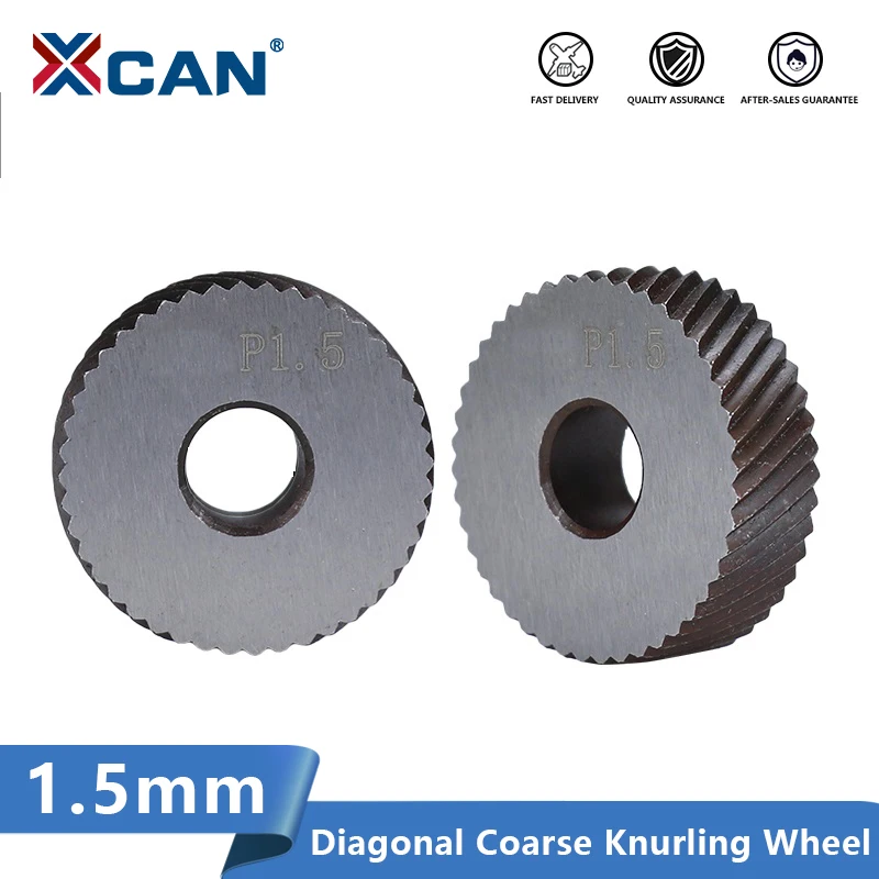 

XCAN Diagonal Coarse Knurling Wheel For Metal Lathe 2pcs 1.5mm Lathe Wheel Knurling Tools