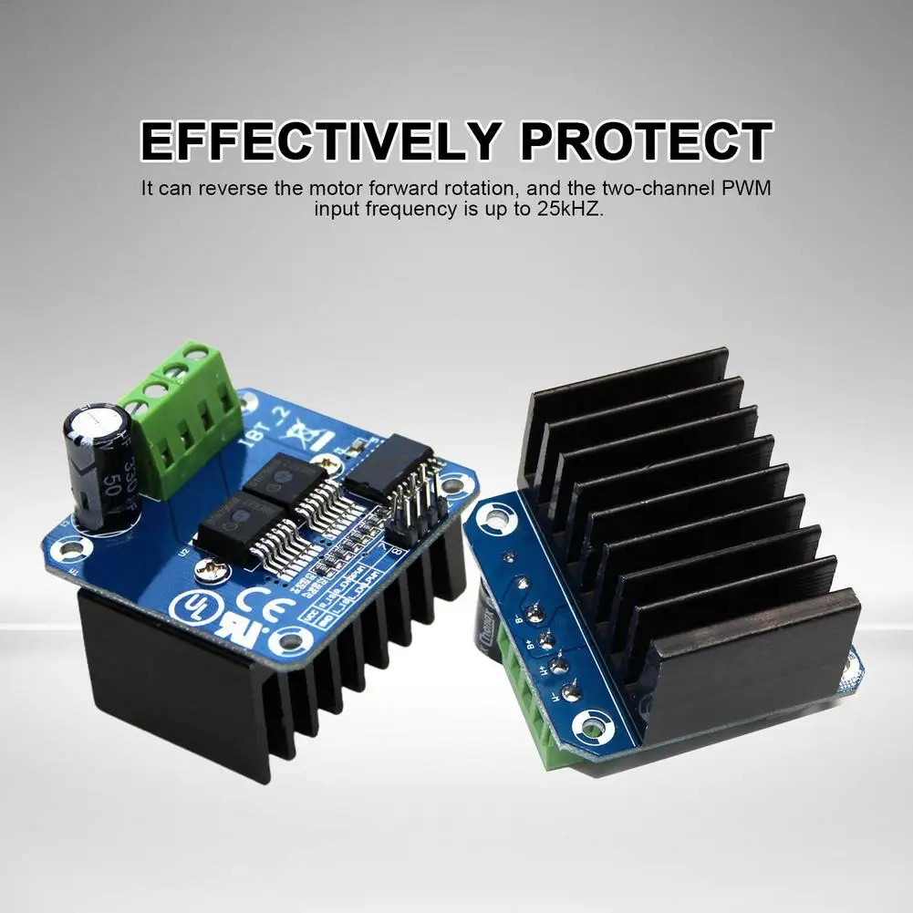 High Power Motor Driver Module IBT-2 Smart Car Driver Module Two-channel PWM MCU Protect GND. 5V. PWM1. PWM2