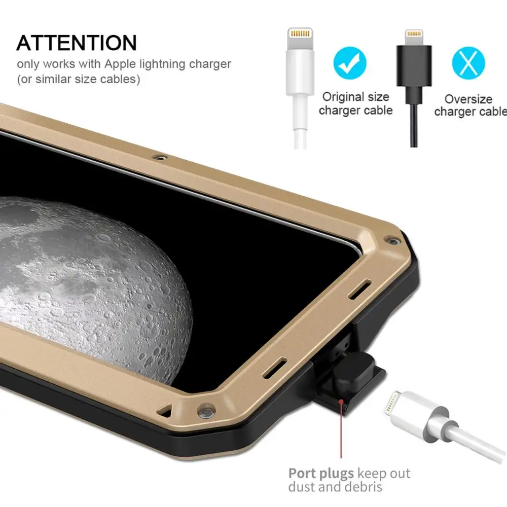 Heavy Duty 360 Full Protect Metal Phone Case for iPhone 14 13 12 15 Pro Max 11 8 7 Plus Shockproof Case For iPhone XR XS Max
