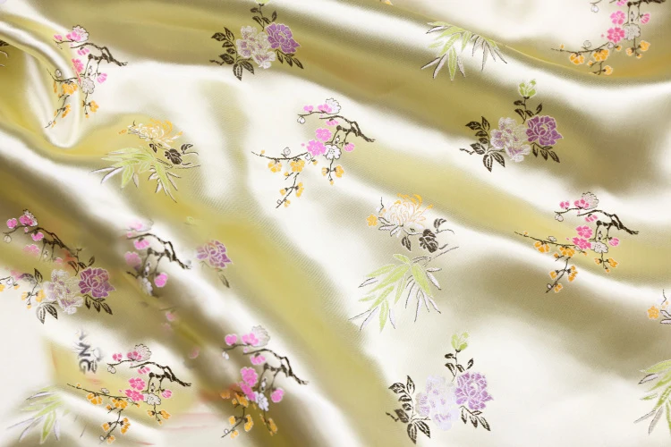 90x50cm floral style damask silk satin brocade jacquard fabric costume upholstery furniture curtain clothing material