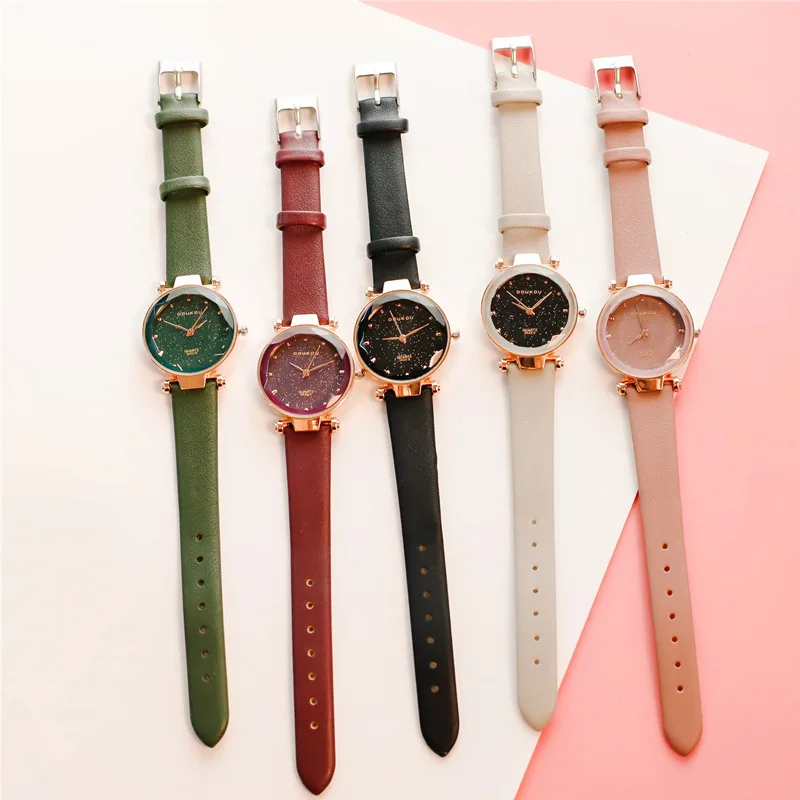 Luxury Starry Sky Women Watches Nice Qualities Ladies Leather Quartz Watch Vogue Casual Female Wristwatches Montre Femme