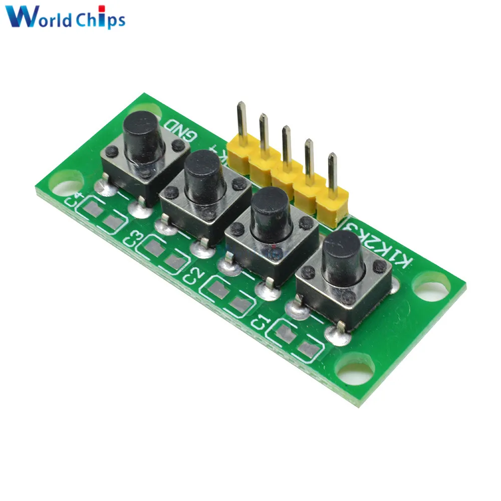 Diy Kit 1X4 4 Onafhankelijke Key Button Toetsenbord Toetsenbord Module Mcu Voor Arduino Student Klasse Ontwerp Afstuderen Project experiment