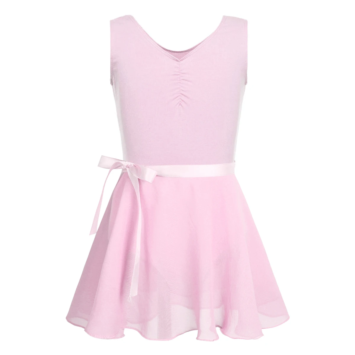 

Kids Girls Ballet Dress Cotton Sleeveless Dance Gymnastics Leotard with Chiffon Tied Skirt Outfit Set Figure Skating Dancewear