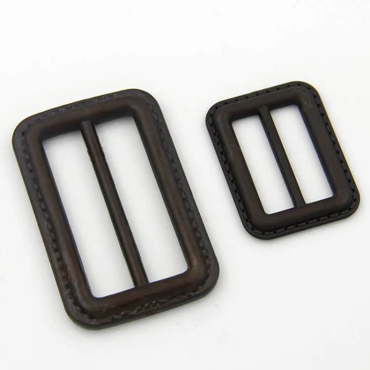 Black Imitation Leather Buckle, Three Gear Belt, Skirt Buckle, Coat Adjustment, Coffee Buckle, DIY Handcraft Supplies, 2Pcs