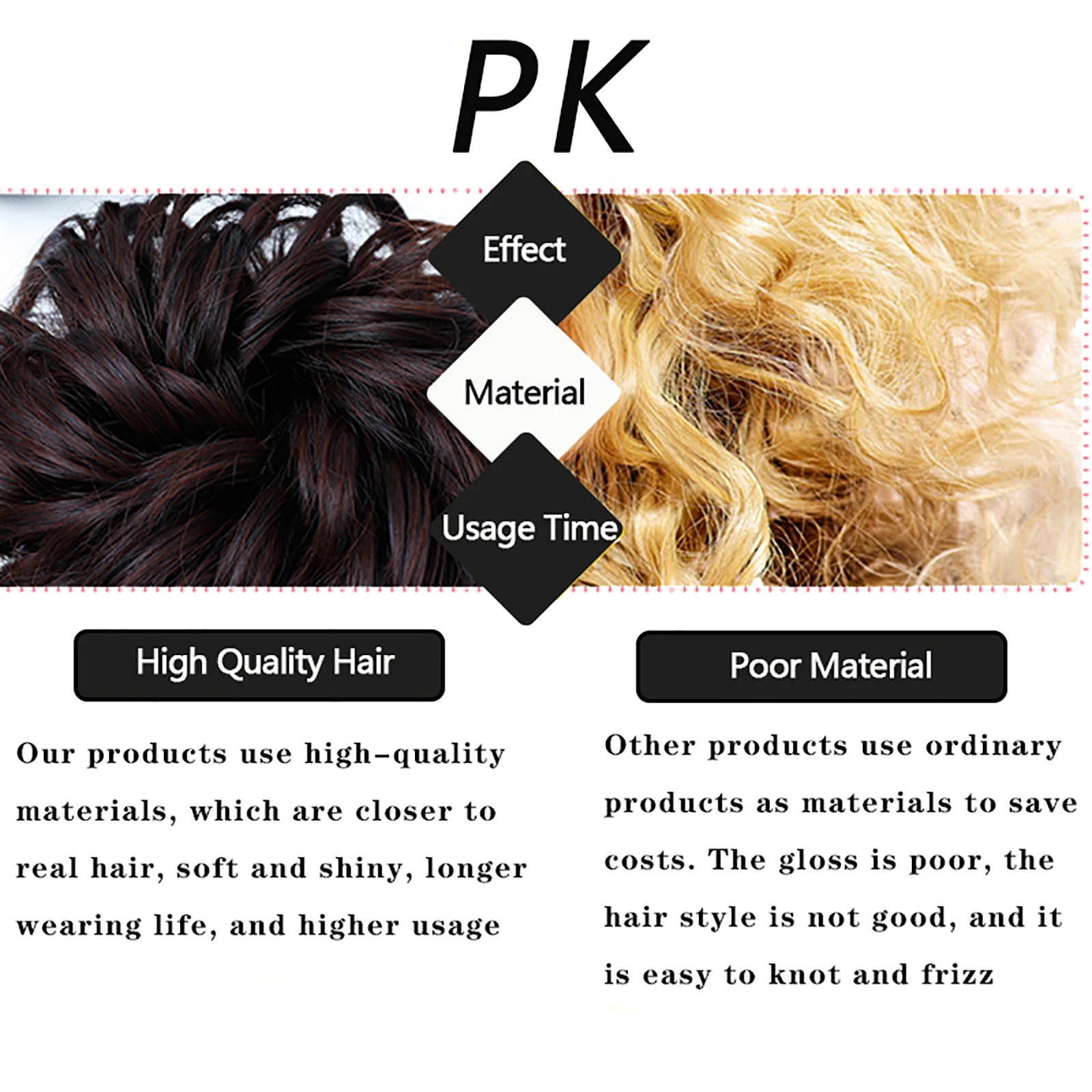 LUPU Synthetic Messy Hair Bun Elastic Hair Bands Extension Curly Wavy Chignon Hairpieces for Women Girls Tousled Updo Scrunchie