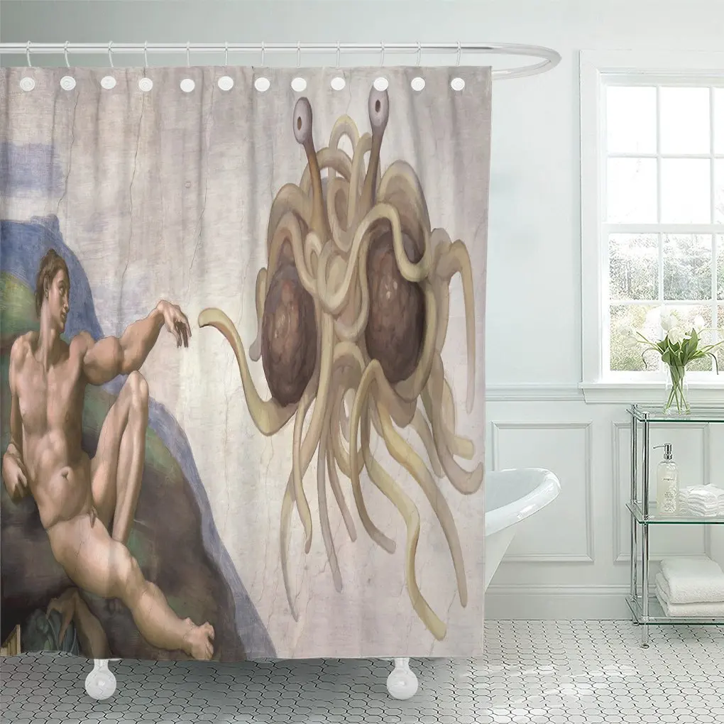 Steampunk Sea Octopus Abstract Man Painting Polyester Fabric Shower Curtain