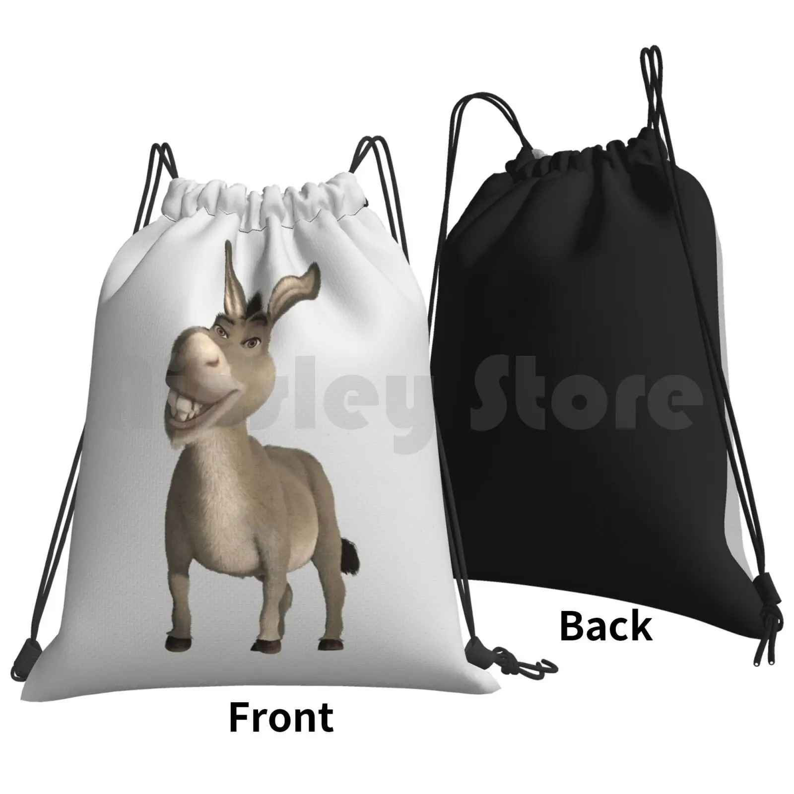 Donkey From Shrek Movie Backpack Drawstring Bag Riding Climbing Gym Bag Donkey Shrek Meme Funny Ogre Fiona Movie Green Swamp