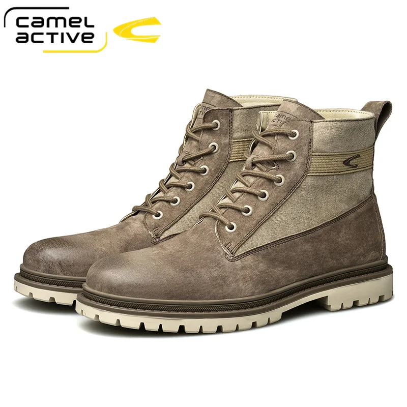 Camel Active nowi mężczyźni buty buty do kostki ze skóry naturalnej krótkie dorywczo oprzyrządowanie skórzane buty męskie odporne na zużycie wołowe gumowe podeszwy