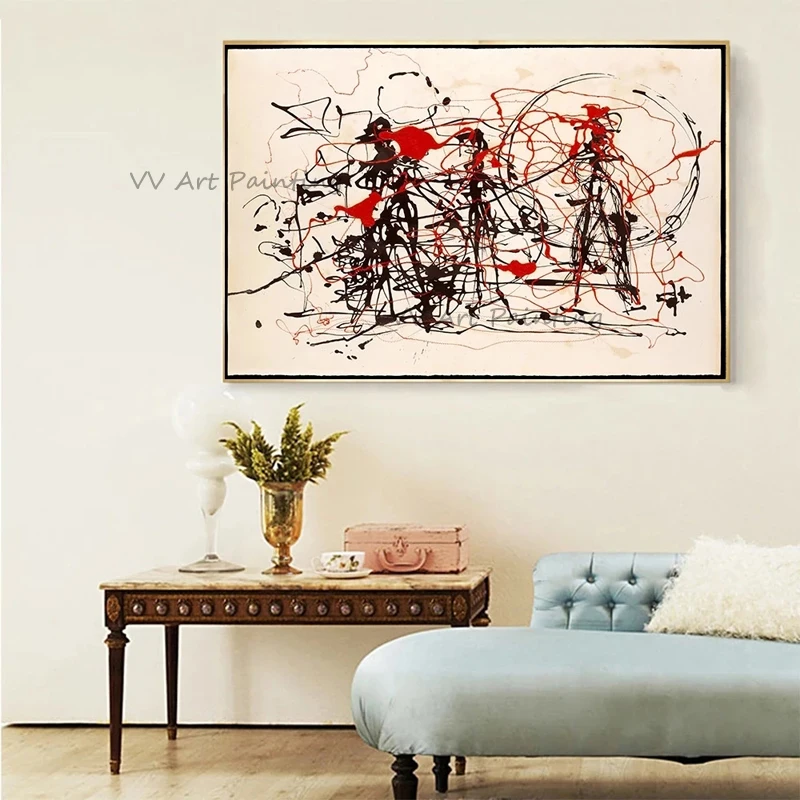 

The Hot Graffiti Handmade Abstract Oil Painting Minimalist Wall Picture Canvas Large Modern Simple Artwork For Home Hotel Decor