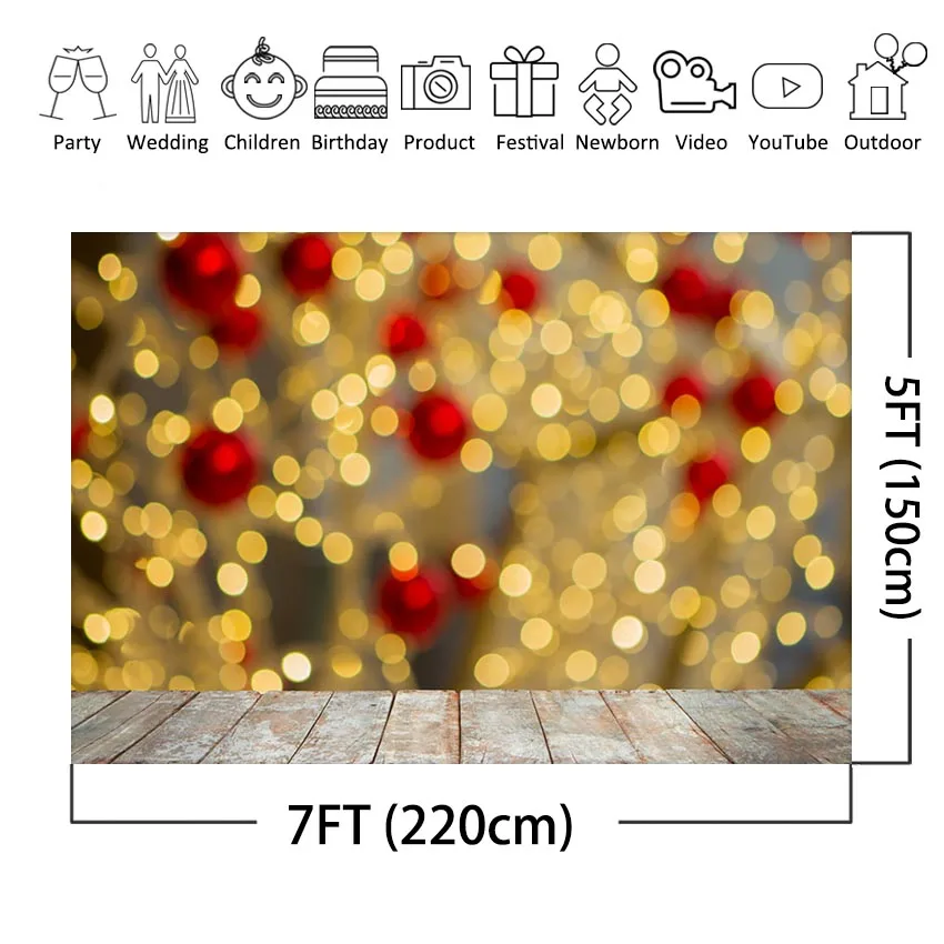 Christmas Photography Backdrops Winter Bokeh Christmas Balls Photo Backgrounds for Photocall Baby Newborn Photographic Studio