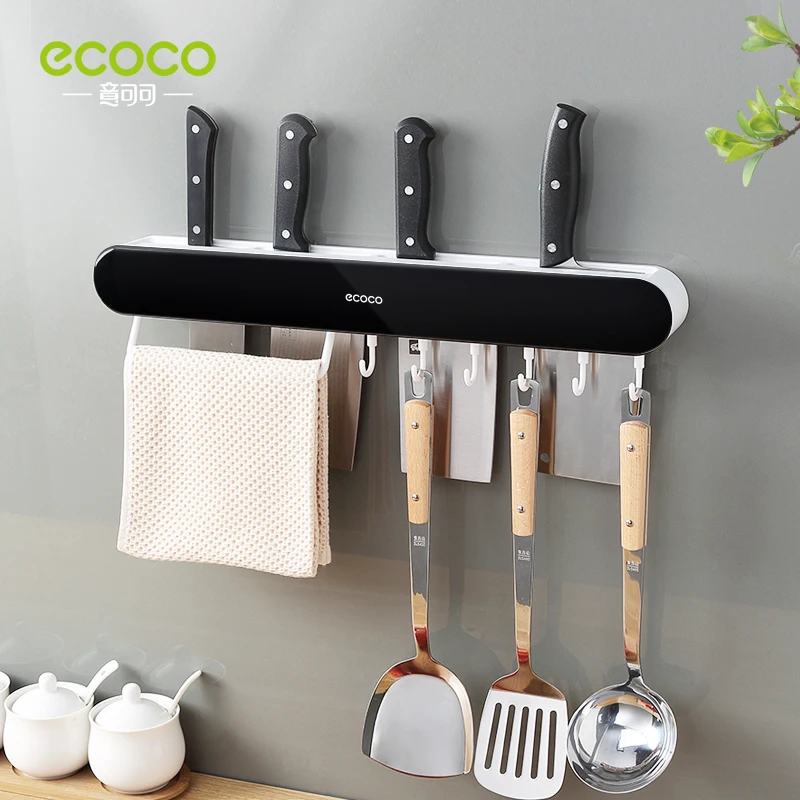 ECOCO Multifunctional Wall-Mounted Kitchen Knife Storage Container Cutlery Organizer Kitchen Knives Holder Utensils Organizer