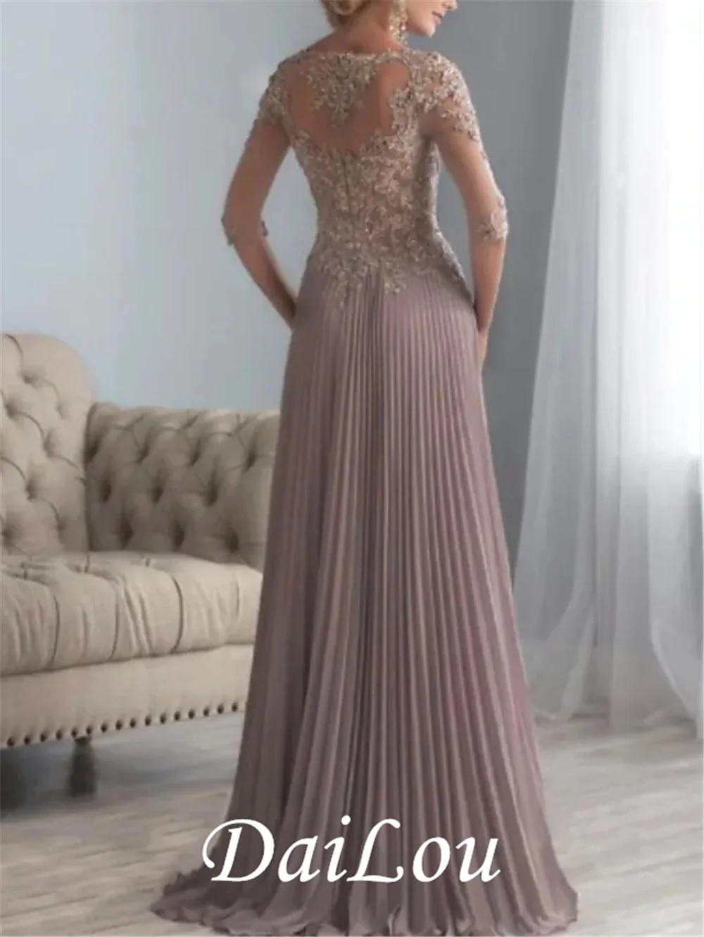 Linha a mãe do vestido de noiva plus tamanho elegante ver através bateau pescoço a linha mãe do vestido de noiva mais tamanho 2021