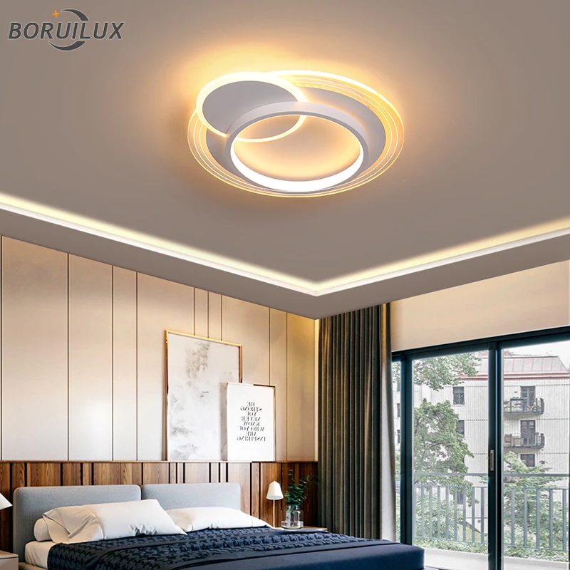 Acrylic Black White Dimmable New Modern LED Ceiling Lights Living Study Room Bedroom Corridor Aisle Indoor Lamps Home Lighting