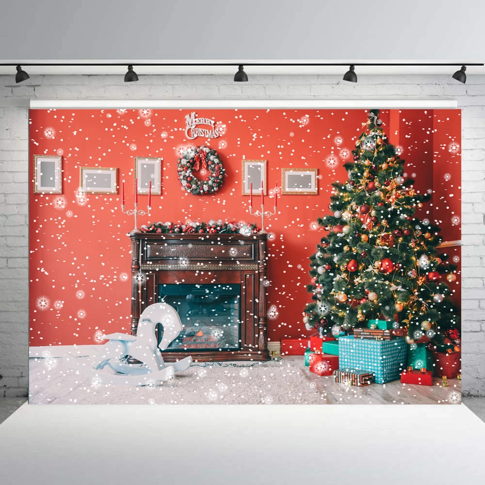 BEIPOTO Snowflak Christmas tree Backdrops Photography Family Holiday baby picture  Xmas Santa photo background booth props B-293