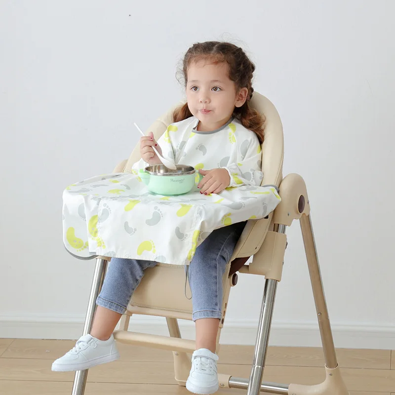 Baby Janting Chair Avental Macacões Comer Artefato Infantil Crianças Pequenas Alimentação À Prova D' Água Antifouling Toddler Long-luva Bib