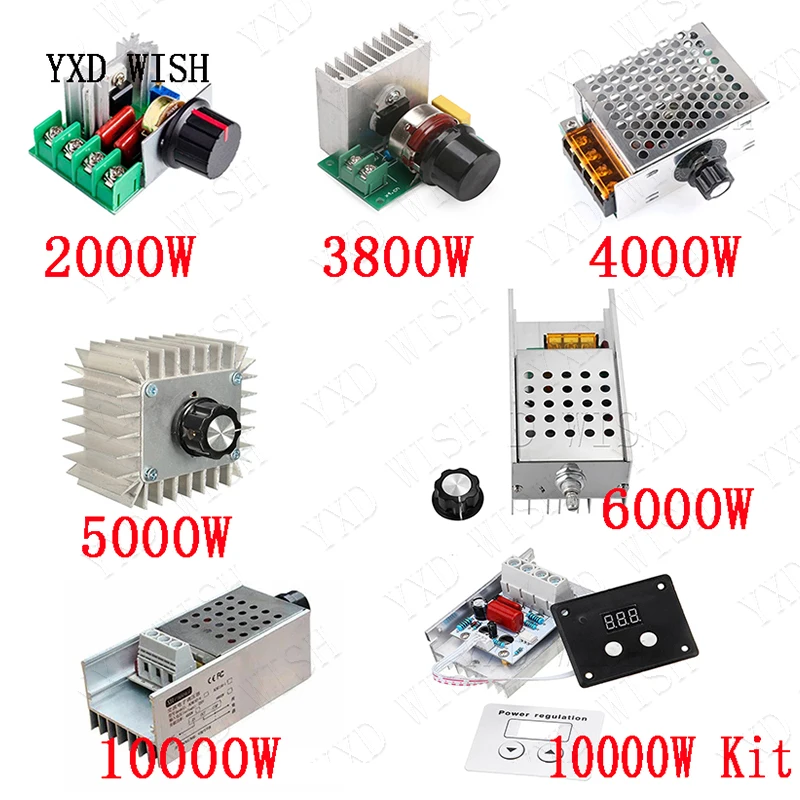 110V - 220V 2000W 3800W 4000W 5000W 6000W 10000W SCR Voltage Regulator LED Dimmer Motor Speed Controller 220 V Dimming Dimmers